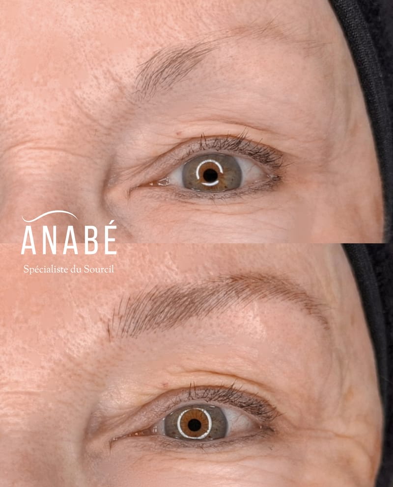 R&eacute;sultat nanoblading &mdash; avant et apr&egrave;s